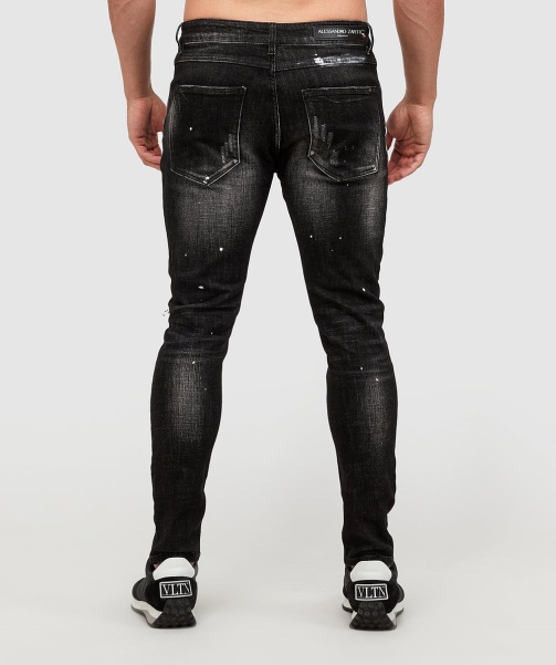 Black Alessandro Zavetti - Damiano 2.0 Slim Denim Jean