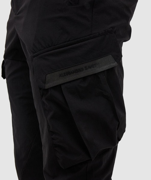 Alessandro Zavetti - Jet Black Marcello 2.0 Woven Cargo Pant