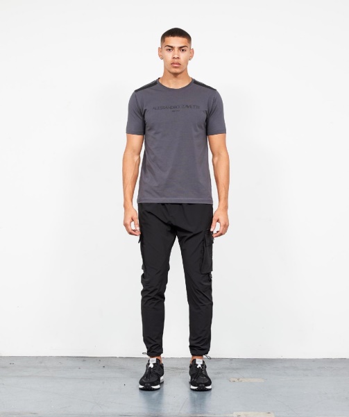 Black Alessandro Zavetti - Blanco Woven Cargo Pant