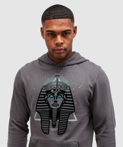 Alessandro Zavetti - Pharaoh Splatter Overhead Hoodie Magnet Grey