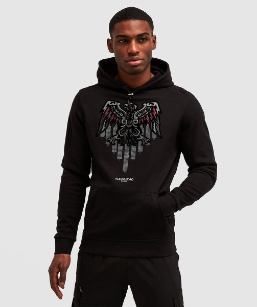 Jet Black Alessandro Zavetti - Aztec Stripe 2.0 Overhead Hoodie