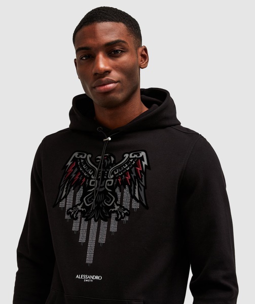 Jet Black Alessandro Zavetti - Aztec Stripe 2.0 Overhead Hoodie