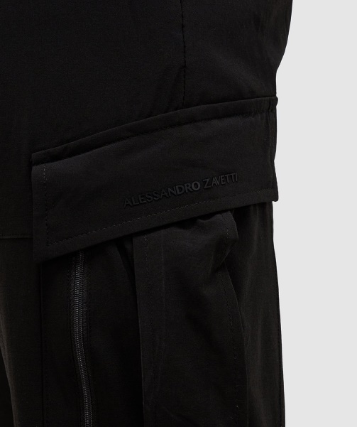 Alessandro Zavetti - Jet Black Baresi Woven Cargo Pant