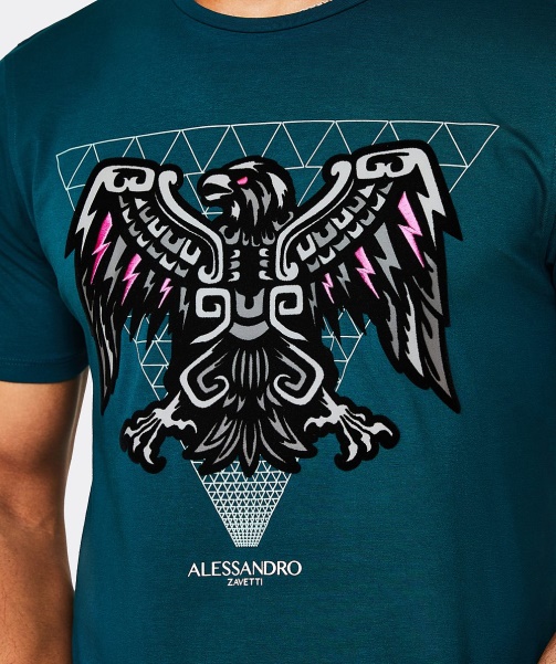 Alessandro Zavetti - Aztec Beam T-Shirt Teal