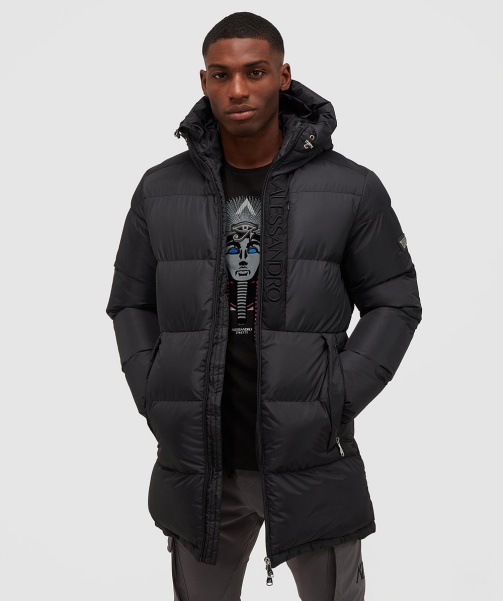 Black Torno Longline Puffer Jacket - Alessandro Zavetti