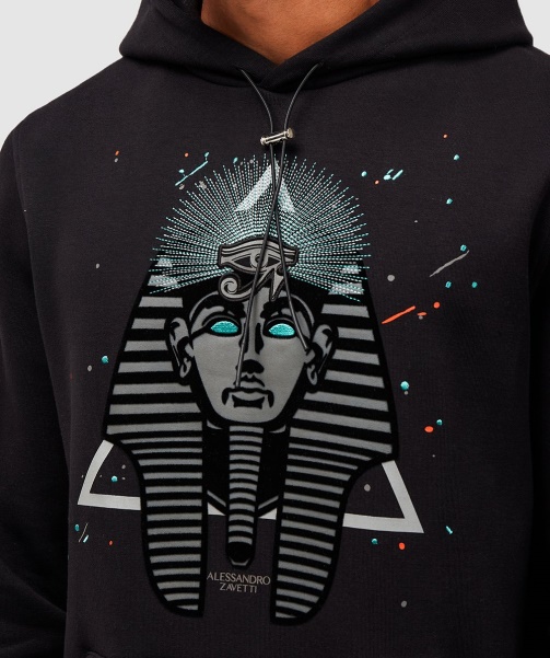 Alessandro Zavetti - Jet Black Pharaoh Splatter Overhead Hoodie