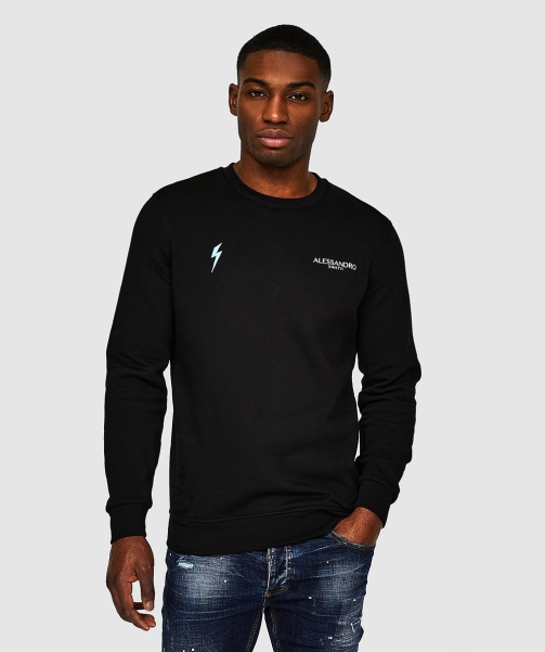 Jet Black Aztec Beam Back Logo Sweatshirt - Alessandro Zavetti