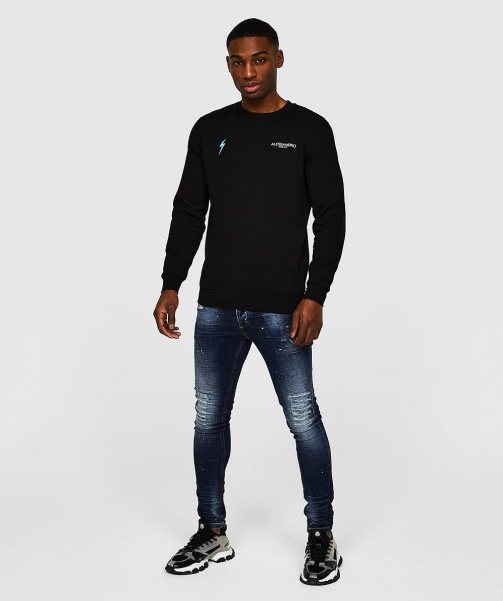 Jet Black Aztec Beam Back Logo Sweatshirt - Alessandro Zavetti