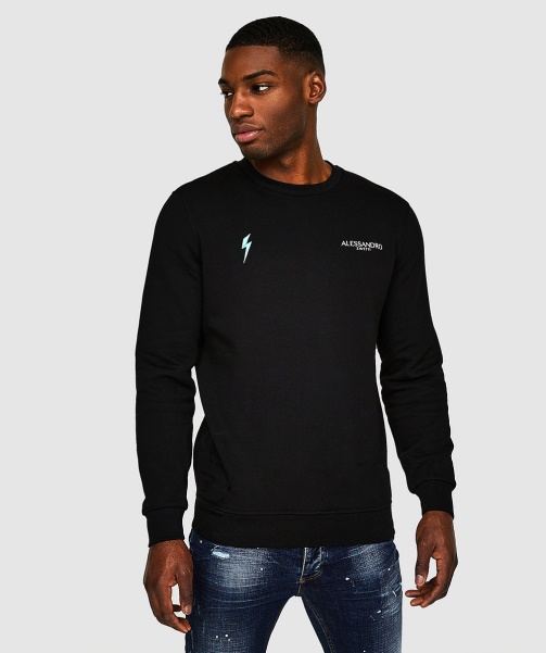 Jet Black Aztec Beam Back Logo Sweatshirt - Alessandro Zavetti