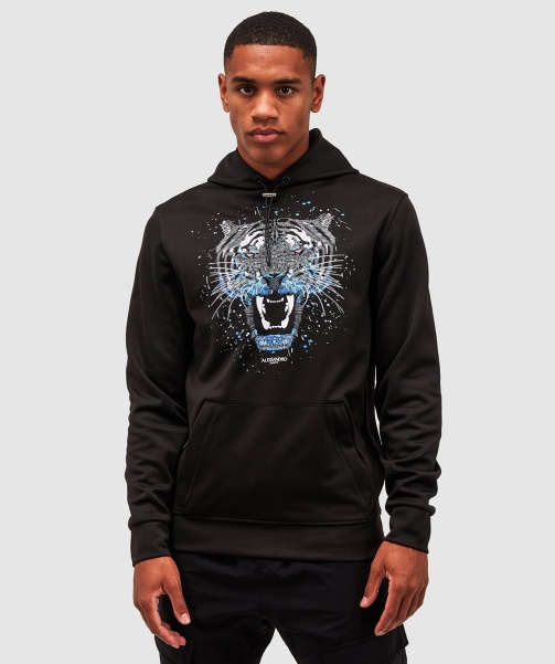 Growler Paint Overhead Hoodie Jet Black - Alessandro Zavetti