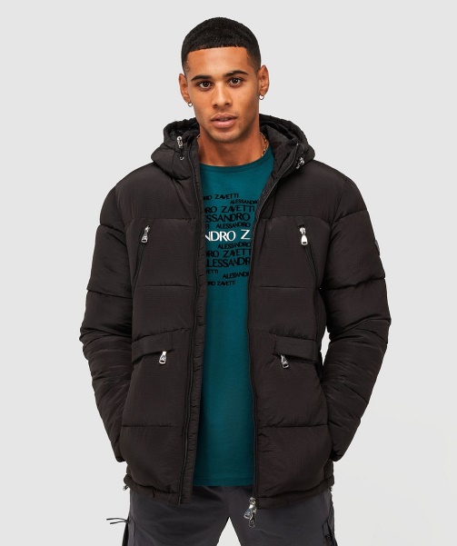 Black Alessandro Zavetti - Minivo Ripstop Puffer Jacket