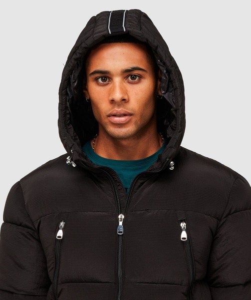 Black Alessandro Zavetti - Minivo Ripstop Puffer Jacket