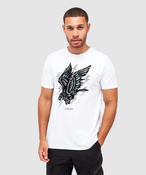 Alessandro Zavetti - Aztec Bolt Eagle T-Shirt Optic White