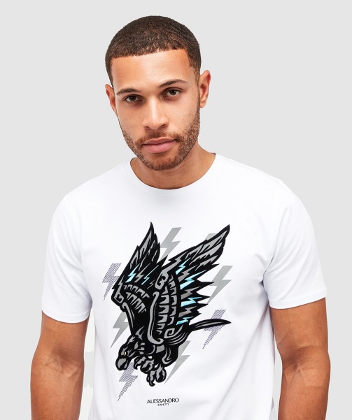 Alessandro Zavetti - Aztec Bolt Eagle T-Shirt Optic White