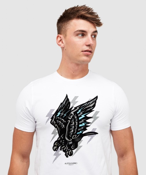 Alessandro Zavetti - Aztec Bolt Eagle T-Shirt Optic White