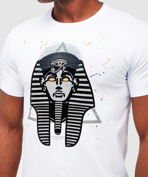 Alessandro Zavetti - Pharaoh Splatter T-Shirt Optic White