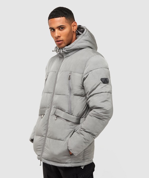 Pebble Grey Alessandro Zavetti - Minivo Ripstop Puffer Jacket