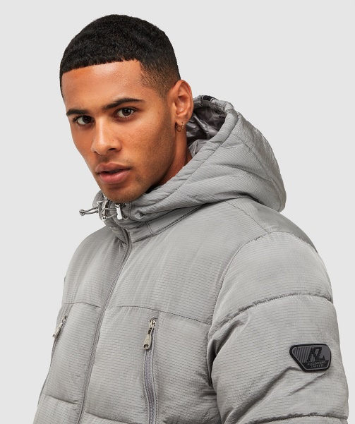 Pebble Grey Alessandro Zavetti - Minivo Ripstop Puffer Jacket