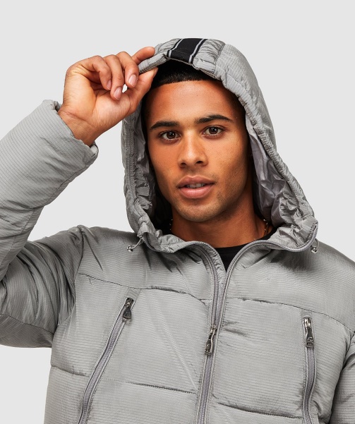 Pebble Grey Alessandro Zavetti - Minivo Ripstop Puffer Jacket