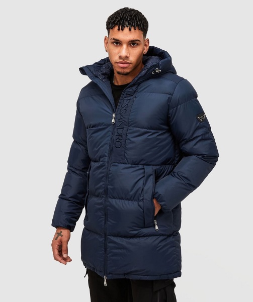 Torno Longline Puffer Jacket Navy - Alessandro Zavetti