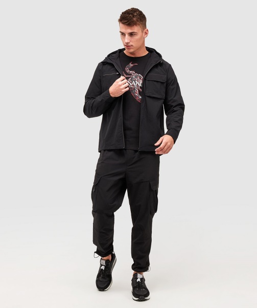 Marcello Cargo Hooded Overshirt Jet Black - Alessandro Zavetti