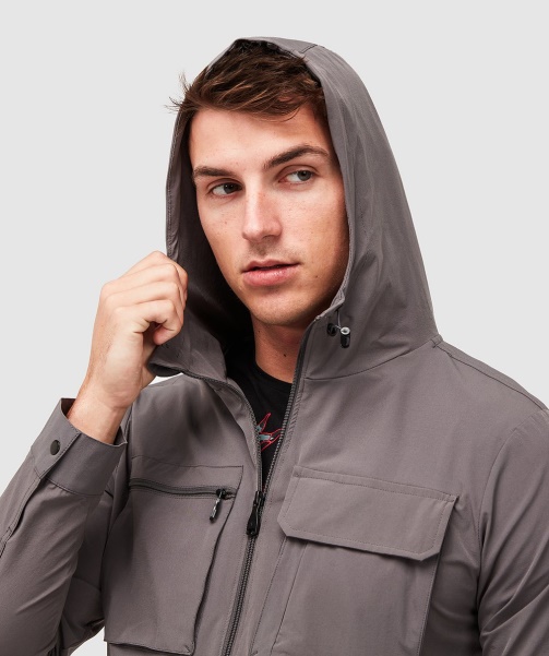 Marcello Cargo Hooded Overshirt Jet Black - Alessandro Zavetti