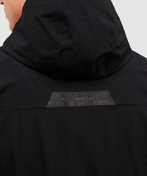 Marcello Cargo Hooded Overshirt Jet Black - Alessandro Zavetti