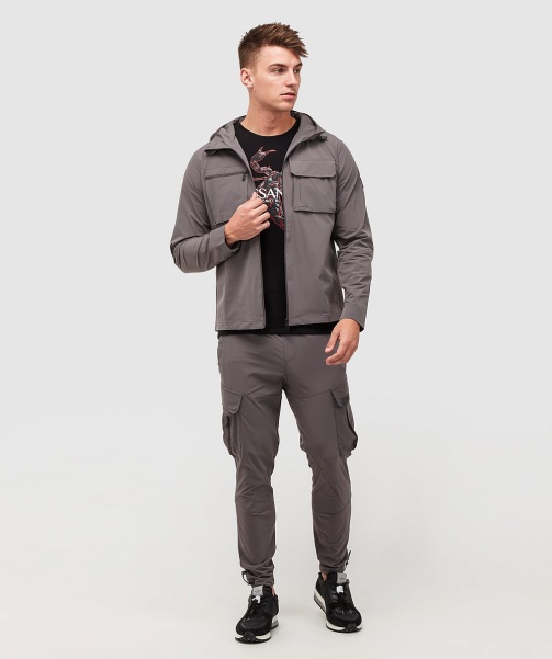 Marcello Cargo Hooded Overshirt Jet Black - Alessandro Zavetti