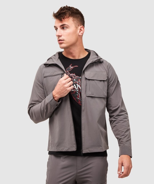 Charcoal Marcello Cargo Hooded Overshirt - Alessandro Zavetti