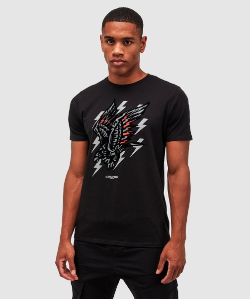 Aztec Bolt Eagle T-Shirt Jet Black - Alessandro Zavetti