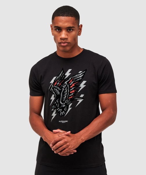 Aztec Bolt Eagle T-Shirt Jet Black - Alessandro Zavetti