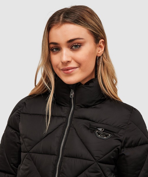 Black Alessandro Zavetti - Womens Della Diamond Puffer Jacket