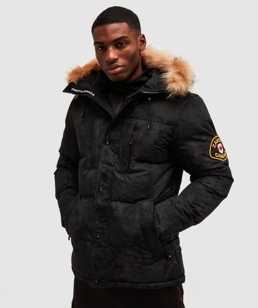 Jet Black Oshawa 2.0 Reflective Puffer Parka Jacket - Alessandro Zavetti