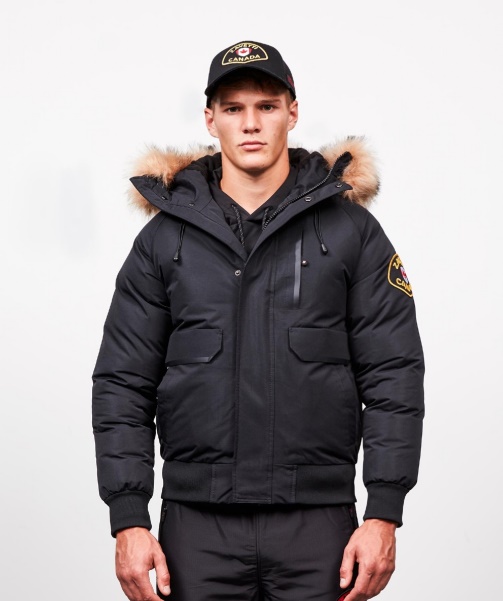 Abelli Tech Fur Hooded Bomber Jacket Black - Alessandro Zavetti