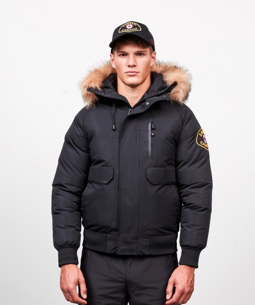 Abelli Tech Fur Hooded Bomber Jacket Black - Alessandro Zavetti