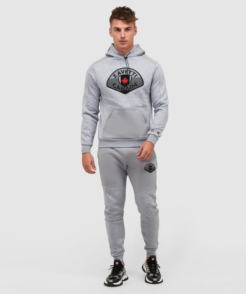 Alessandro Zavetti - Botticini Two Tone Overhead Hoodie Grey Marl