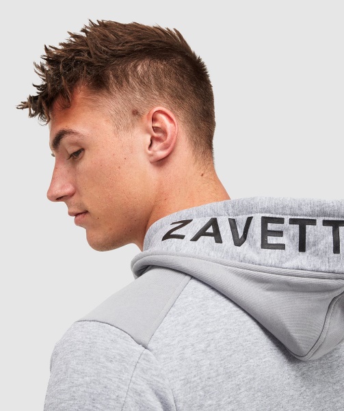 Alessandro Zavetti - Botticini Two Tone Overhead Hoodie Grey Marl