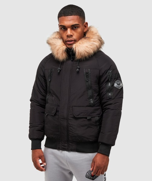 Black Carrick Puffer Bomber Jacket - Alessandro Zavetti