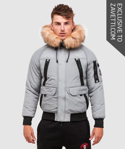 Grey Alessandro Zavetti - Carrick Puffer Bomber Jacket