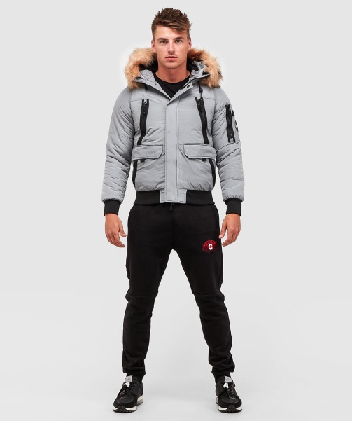 Grey Alessandro Zavetti - Carrick Puffer Bomber Jacket