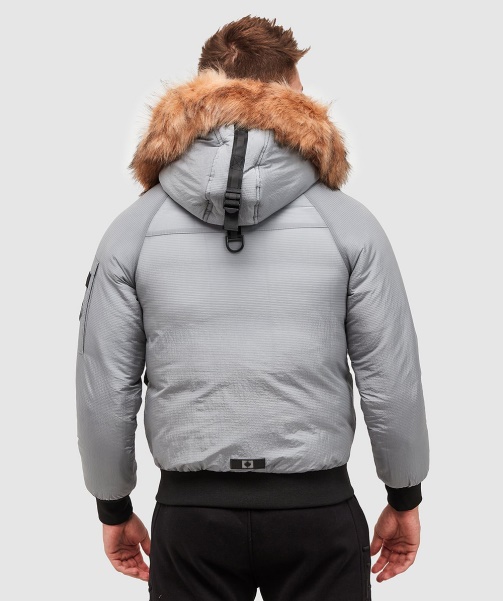 Grey Alessandro Zavetti - Carrick Puffer Bomber Jacket