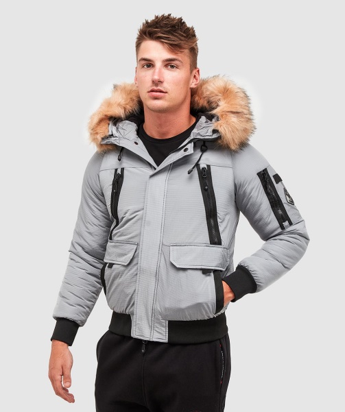 Grey Alessandro Zavetti - Carrick Puffer Bomber Jacket