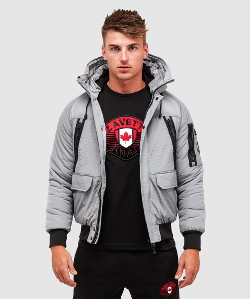 Grey Alessandro Zavetti - Carrick Puffer Bomber Jacket