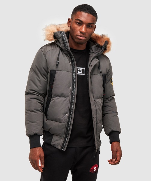 Aylmer Puffer Fur Hooded Bomber Jacket Alessandro Zavetti - BLACK