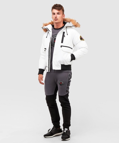 Abelli 2.0 Hooded Bomber Jacket White - Alessandro Zavetti