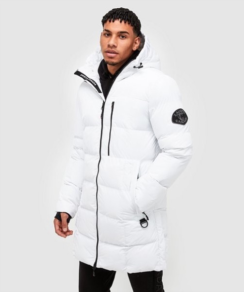 Grayson Longline Puffer Jacket White - Alessandro Zavetti