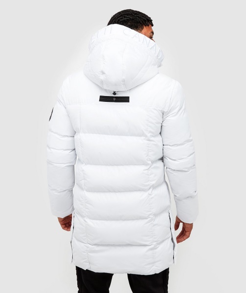 Grayson Longline Puffer Jacket White - Alessandro Zavetti