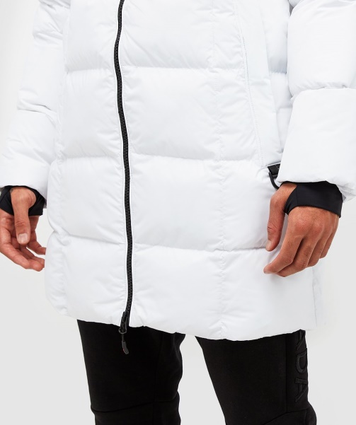 Grayson Longline Puffer Jacket White - Alessandro Zavetti