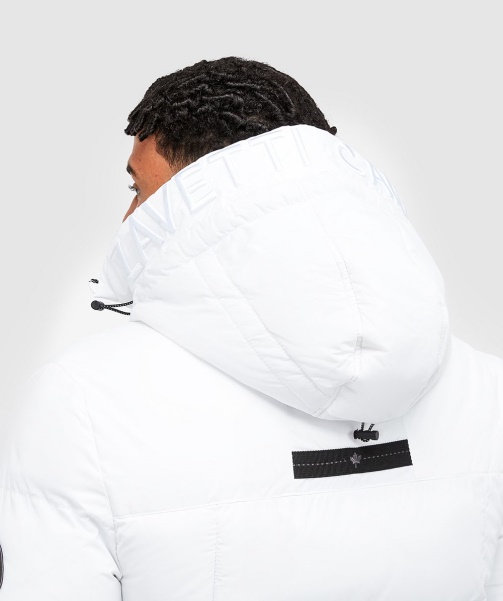 Grayson Longline Puffer Jacket White - Alessandro Zavetti