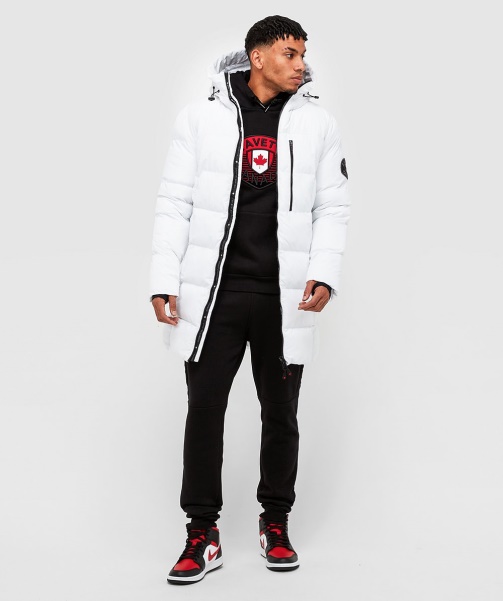 Grayson Longline Puffer Jacket White - Alessandro Zavetti